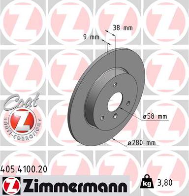 Zimmermann 405.4100.20 - Discofreno autozon.pro