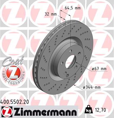 Zimmermann 400.5502.20 - Discofreno autozon.pro