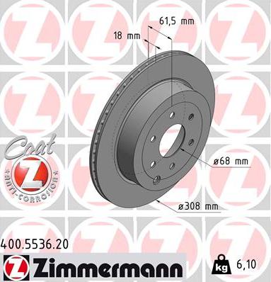 Zimmermann 400.5536.20 - Discofreno autozon.pro