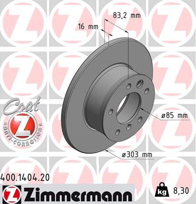 Zimmermann 400.1404.20 - Discofreno autozon.pro