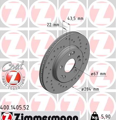 Zimmermann 400.1405.52 - Discofreno autozon.pro