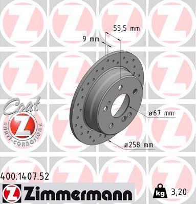 Zimmermann 400.1407.52 - Discofreno autozon.pro