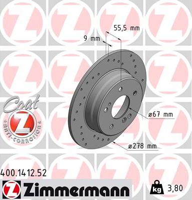 Zimmermann 400.1412.52 - Discofreno autozon.pro