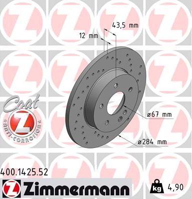 Zimmermann 400.1425.52 - Discofreno autozon.pro