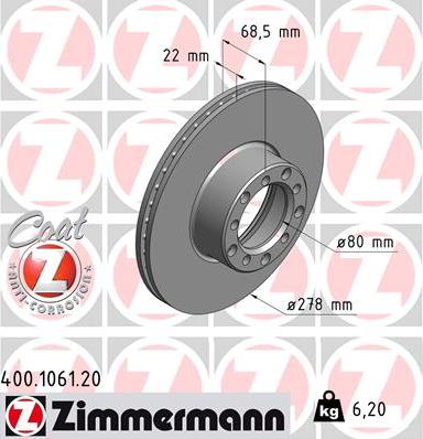 Zimmermann 400.1061.20 - Discofreno autozon.pro