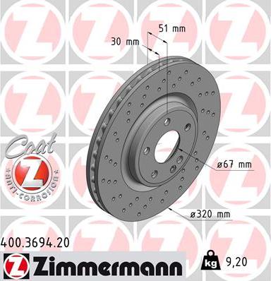 Zimmermann 400.3694.20 - Discofreno autozon.pro