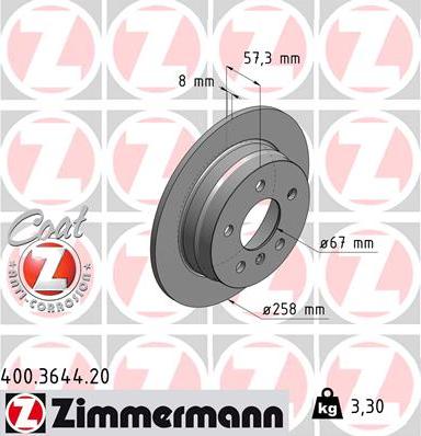 Zimmermann 400.3644.20 - Discofreno autozon.pro