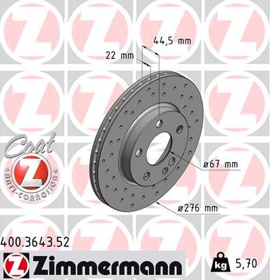 Zimmermann 400.3643.52 - Discofreno autozon.pro