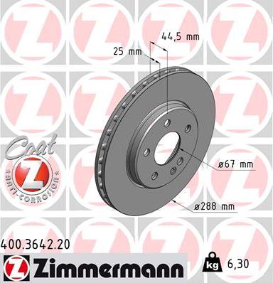 Zimmermann 400.3642.20 - Discofreno autozon.pro