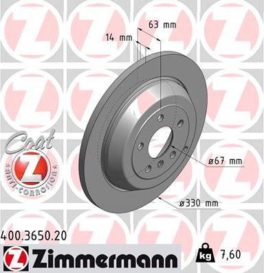 Zimmermann 400.3650.20 - Discofreno autozon.pro