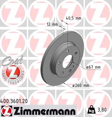 Zimmermann 400.3601.20 - Discofreno autozon.pro