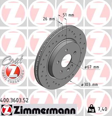 Zimmermann 400.3603.52 - Discofreno autozon.pro