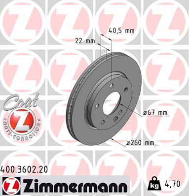 Zimmermann 400.3602.20 - Discofreno autozon.pro