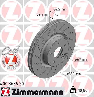 Zimmermann 400.3636.20 - Discofreno autozon.pro