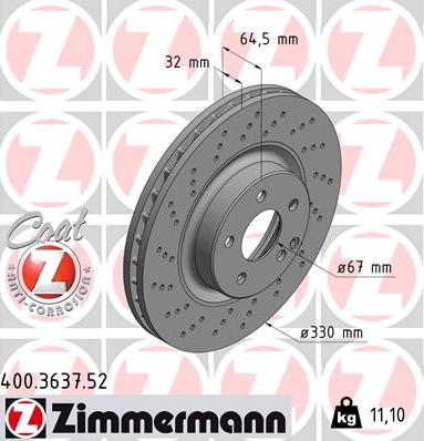 Zimmermann 400.3637.52 - Discofreno autozon.pro