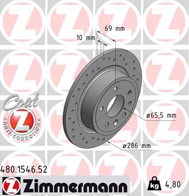 Zimmermann 480.1546.52 - Discofreno autozon.pro