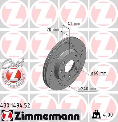 Zimmermann 430.1494.52 - Discofreno autozon.pro