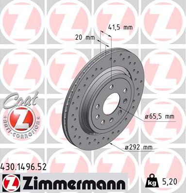 Zimmermann 430.1496.52 - Discofreno autozon.pro