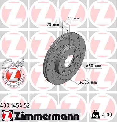 Zimmermann 430.1454.52 - Discofreno autozon.pro