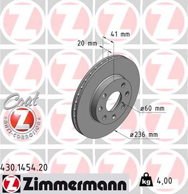 Zimmermann 430.1454.20 - Discofreno autozon.pro