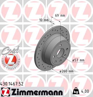 Zimmermann 430.1467.52 - Discofreno autozon.pro