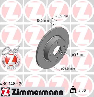 Zimmermann 430.1489.20 - Discofreno autozon.pro