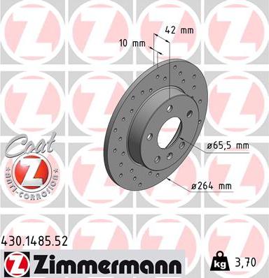 Zimmermann 430.1485.52 - Discofreno autozon.pro