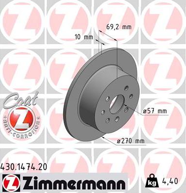 Zimmermann 430.1474.20 - Discofreno autozon.pro