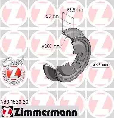 Zimmermann 430.1620.20 - Tamburo freno autozon.pro