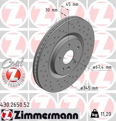 Zimmermann 430.2650.52 - Discofreno autozon.pro