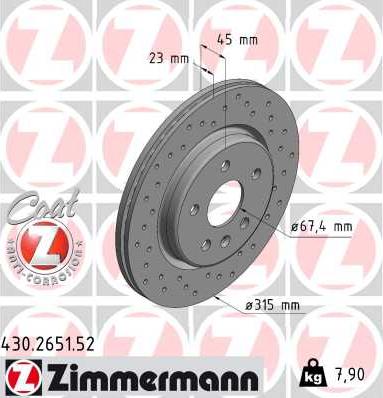 Zimmermann 430.2651.52 - Discofreno autozon.pro