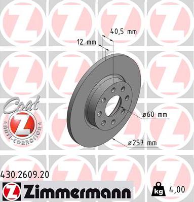 Zimmermann 430.2609.20 - Discofreno autozon.pro