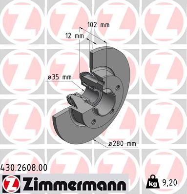 Zimmermann 430.2608.00 - Discofreno autozon.pro