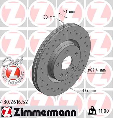 Zimmermann 430.2616.52 - Discofreno autozon.pro