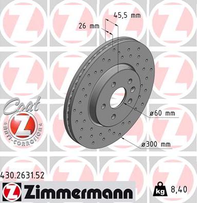 Zimmermann 430.2631.52 - Discofreno autozon.pro