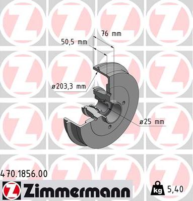 Zimmermann 470.1856.00 - Tamburo freno autozon.pro