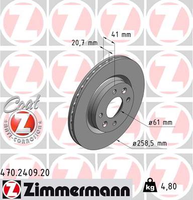 Zimmermann 470.2409.20 - Discofreno autozon.pro