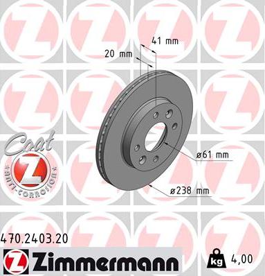 Zimmermann 470.2403.20 - Discofreno autozon.pro