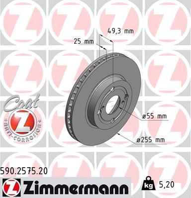 Zimmermann 590.2575.20 - Discofreno autozon.pro