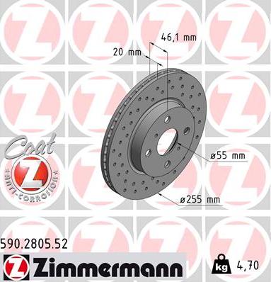 Zimmermann 590.2805.52 - Discofreno autozon.pro