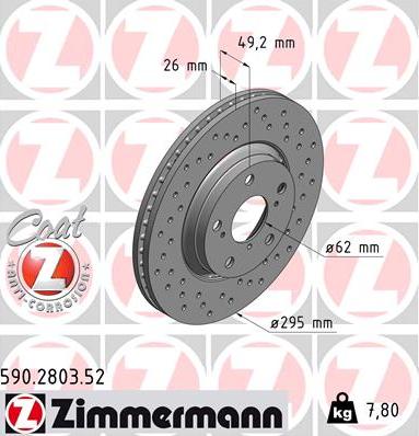 Zimmermann 590.2803.52 - Discofreno autozon.pro