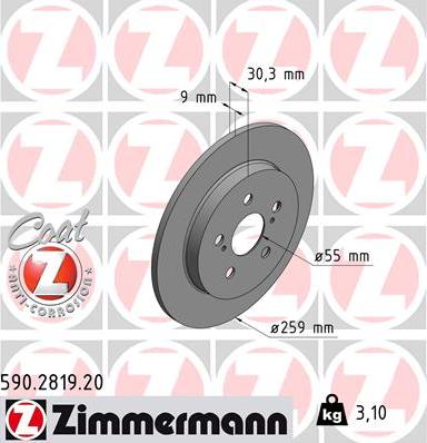 Zimmermann 590.2819.20 - Discofreno autozon.pro