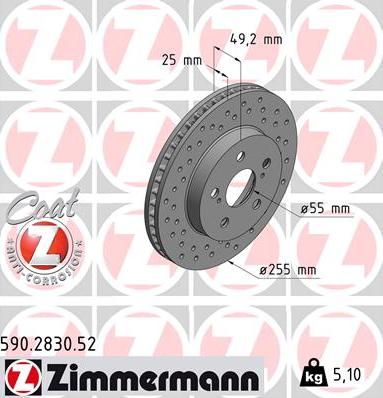 Zimmermann 590.2830.52 - Discofreno autozon.pro