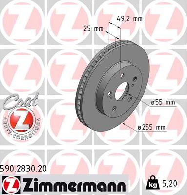 Zimmermann 590.2830.20 - Discofreno autozon.pro