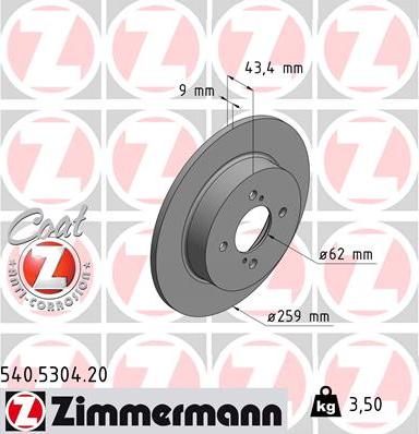 Zimmermann 540.5304.20 - Discofreno autozon.pro