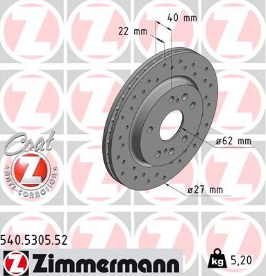 Zimmermann 540.5305.52 - Discofreno autozon.pro