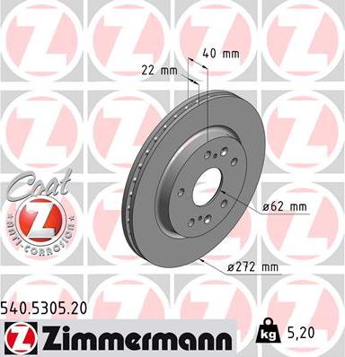 Zimmermann 540.5305.20 - Discofreno autozon.pro