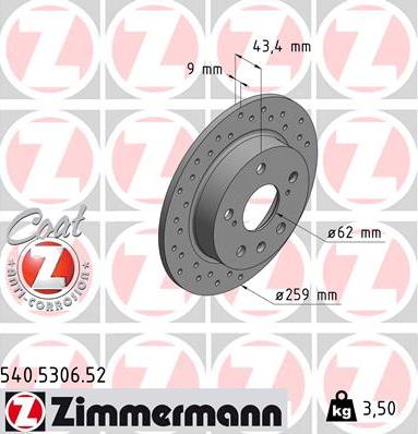 Zimmermann 540.5306.52 - Discofreno autozon.pro