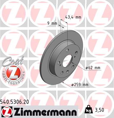 Zimmermann 540.5306.20 - Discofreno autozon.pro