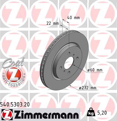 Zimmermann 540.5303.20 - Discofreno autozon.pro